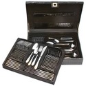 Sterlingcraft® High-Quality, Heavy-Gauge Stainless Steel 72pc Flatware and Hostess Set with Gold Trim