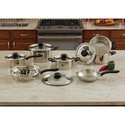 Maxam® 18pc Stainless Steel Cookware Set with Steam Control™ Knobs