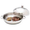 Chef's Secret® by Maxam® 12-Element High-Quality, Heavy-Gauge Stainless Steel Round Griddle