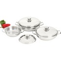 Precise Heat™ T304 Stainless Steel Interior and Exterior 6pc 12-Element Sauté Set