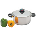 Precise Heat™ 5.5qt 12-Element T304 Stainless Steel Stockpot with Vented Cover