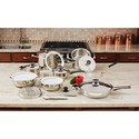 Chef's Secret® 22pc 12-Element Waterless Super Set with High-Quality Stainless Steel and Extra Large 11" Frypan